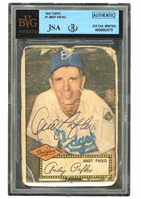 SIGNED 1952 TOPPS #1 ANDY PAFKO (D. 13) BROOKLYN DODGERS - BVG - JSA AUTHENTIC AUTO