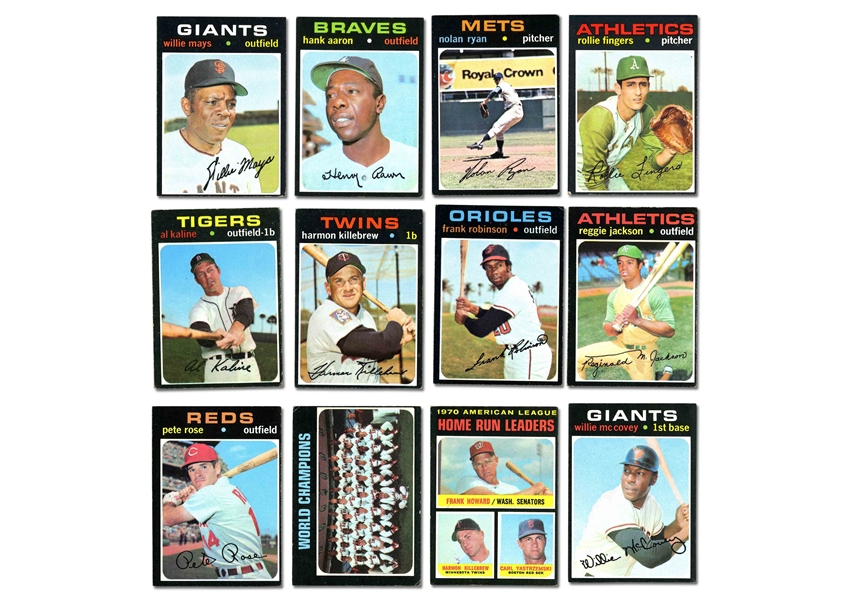 SUPERB 1971 TOPPS BASEBALL COMPLETE SET OF (752) CARDS - PLUS (2) WRAPPERS - MANY GRADING POSSIBILITIES!