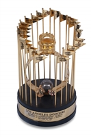 1988 LOS ANGELES DODGERS WORLD SERIES CHAMPIONS 12" TROPHY ISSUED TO DODGERS VP OF MARKETING MERRITT WILLEY