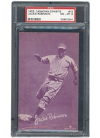 1953 CANADIAN EXHIBITS #19 JACKIE ROBINSON BROOKLYN DODGERS RED TINT - PSA NM-MT 8 - POP OF 1, ONLY ONE GRADED HIGHER!