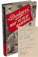 1954 "THE DODGERS WAY TO PLAY BASEBALL" HARDCOVER BOOK SIGNED BY JACKIE ROBINSON, WALTER ALSTON, AL CAMPANIS & 4 OTHERS - BECKETT 10 AUTO. GRADE
