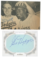 GIL HODGES 2020 TOPPS DEFINITIVE COLLECTION 1 OF 1 AUTO. CARD PLUS SIGNED PRINT WITH JSA LOA