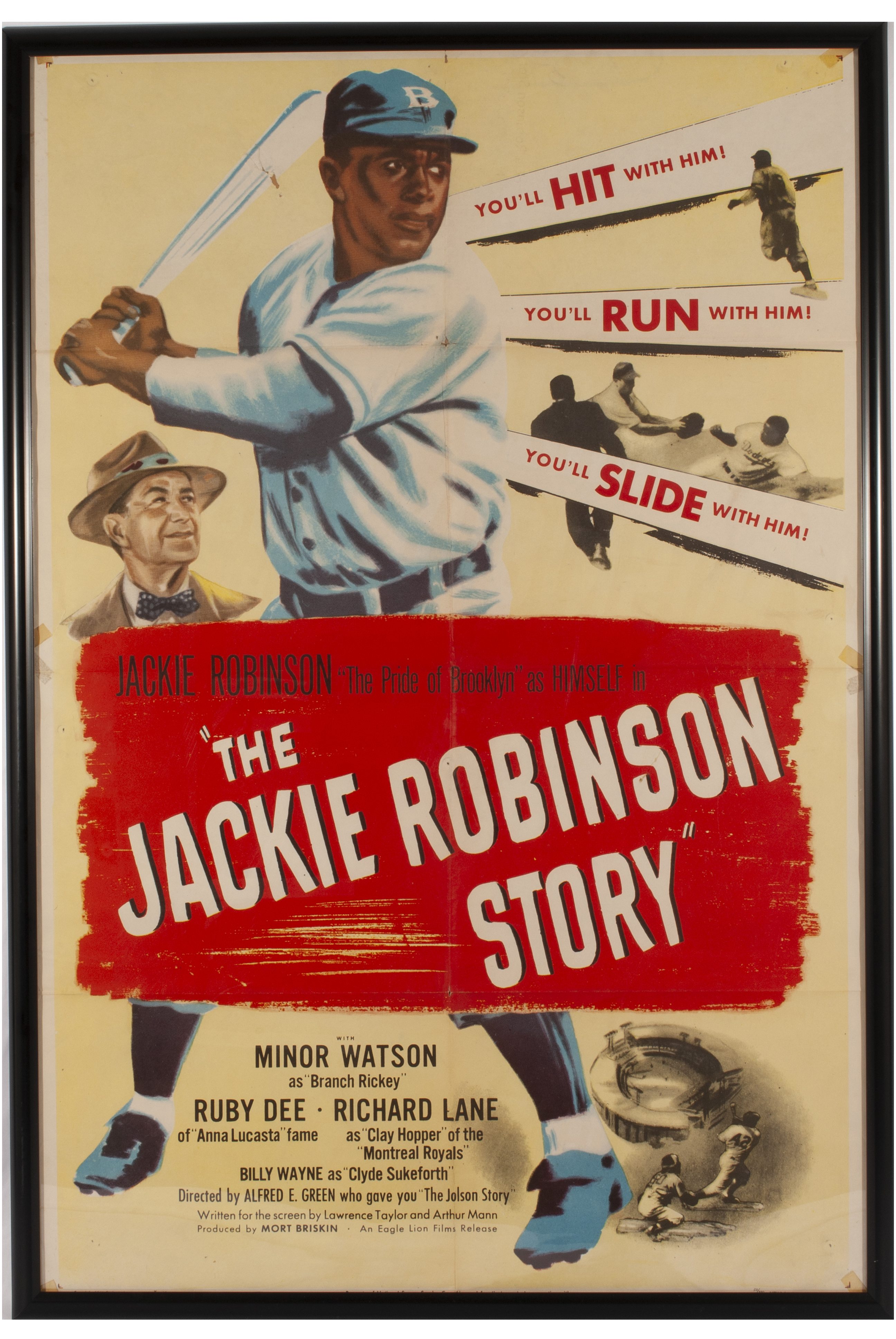 Jackie Robinson In Brooklyn Dodgers Poster