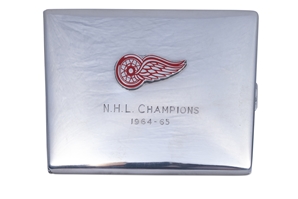 1964-65 DETROIT RED WINGS STERLING SILVER TIFFANY & CO. NHL CHAMPIONS CIGARETTE CASE