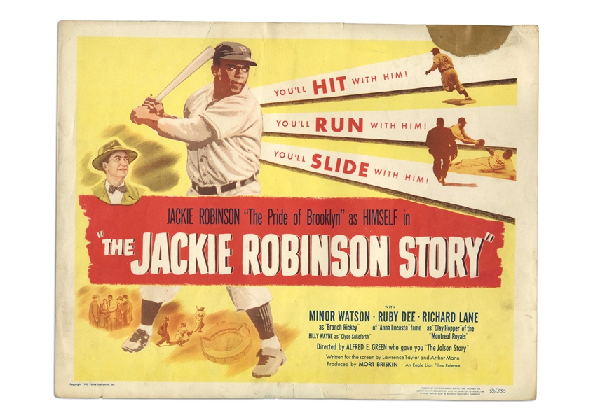 COLORFUL GROUP OF (8) ORIGINAL 1950 "THE JACKIE ROBINSON STORY" 11" X 14" LOBBY CARDS PLUS ONE DUPLICATE (BOYS IN SANDLOT) - LIMITED EDITION #50/330