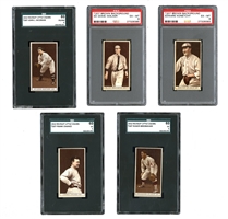 GROUP OF (5) 1912 T207 GRADED CARDS INCL. KONETCHY & WALKER PSA EX-MT 6, MCGRAW SGC 80 EX-NM 6 & BRESNAHAN & CHANCE SGC 60 EX 5
