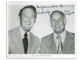 COLLECTION OF LOS ANGELES DODGERS PERSONAL LETTERS FROM OWNER PETER OMALLEY, TOM LASORDA, VIN SCULLY WITH ACCOMPANYING PHOTOS - BECKETT PRE-CERTIFIED
