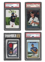 GROUP OF (4) 2000S GRADED ROOKIE CARDS INCL. 00 TOPPS CHROME #T81 A. GONZALEZ PSA GEM MINT 10, 03 TOPPS PRISTINE #179 R. CANO PSA MT 9, 05 BOWMAN STERLING #JB J. BRUCE BGS MT 9/10 AUTO. & MORE