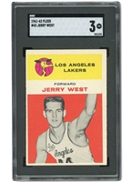 1961 FLEER #43 JERRY WEST LOS ANGELES LAKERS ROOKIE CARD - SGC VG 3