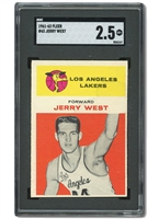 1961 FLEER #43 JERRY WEST LOS ANGELES LAKERS ROOKIE CARD - SGC GD+ 2.5