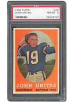 1958 TOPPS #22 JOHN UNITAS - PSA NM-MT 8