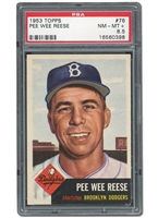 1953 TOPPS #76 PEE WEE REESE - PSA NM-MT+ 8.5