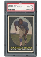 1958 TOPPS #102 ROOSEVELT BROWN - PSA NM-MT 8