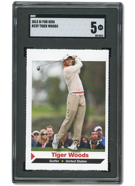 SCARCE 2013 TIGER WOODS S.I. FOR KIDS #239 - CLASSIC POSE - SGC 5 EX - LOW POPULATION OF GRADED EXAMPLES