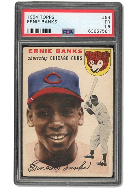 1954 TOPPS #94 ERNIE BANKS ROOKIE CARD - PSA FR 1.5