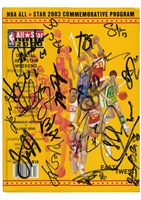 2003 ATLANTA NBA ALL-STAR GAME PROGRAM AUTOGRAPHED BY JORDAN, KOBE, IVERSON, DUNCAN, YAO, GARNETT & OTHERS ON COVER - BECKETT LOA