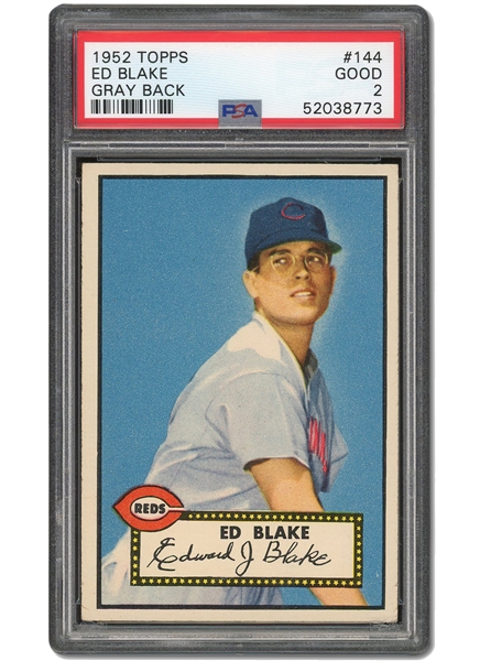 1952 TOPPS #144 ED BLAKE (GRAY BACK) - PSA GD 2