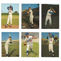 1961 MORRELL MEATS LOS ANGELES DODGERS COMPLETE SET OF (6) CARDS - INC. KOUFAX, DRYSDALE - ALL VG TO VG-EX