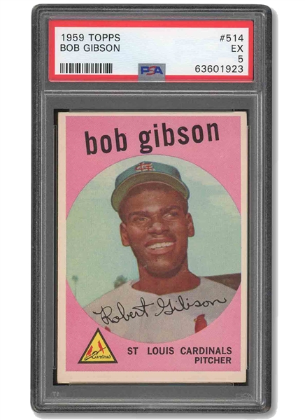 1959 TOPPS #514 BOB GIBSON ROOKIE - PSA EX 5