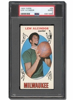 1969 TOPPS #25 LEW ALCINDOR MILWAUKEE BUCKS ROOKIE CARD - PSA GOOD 2 