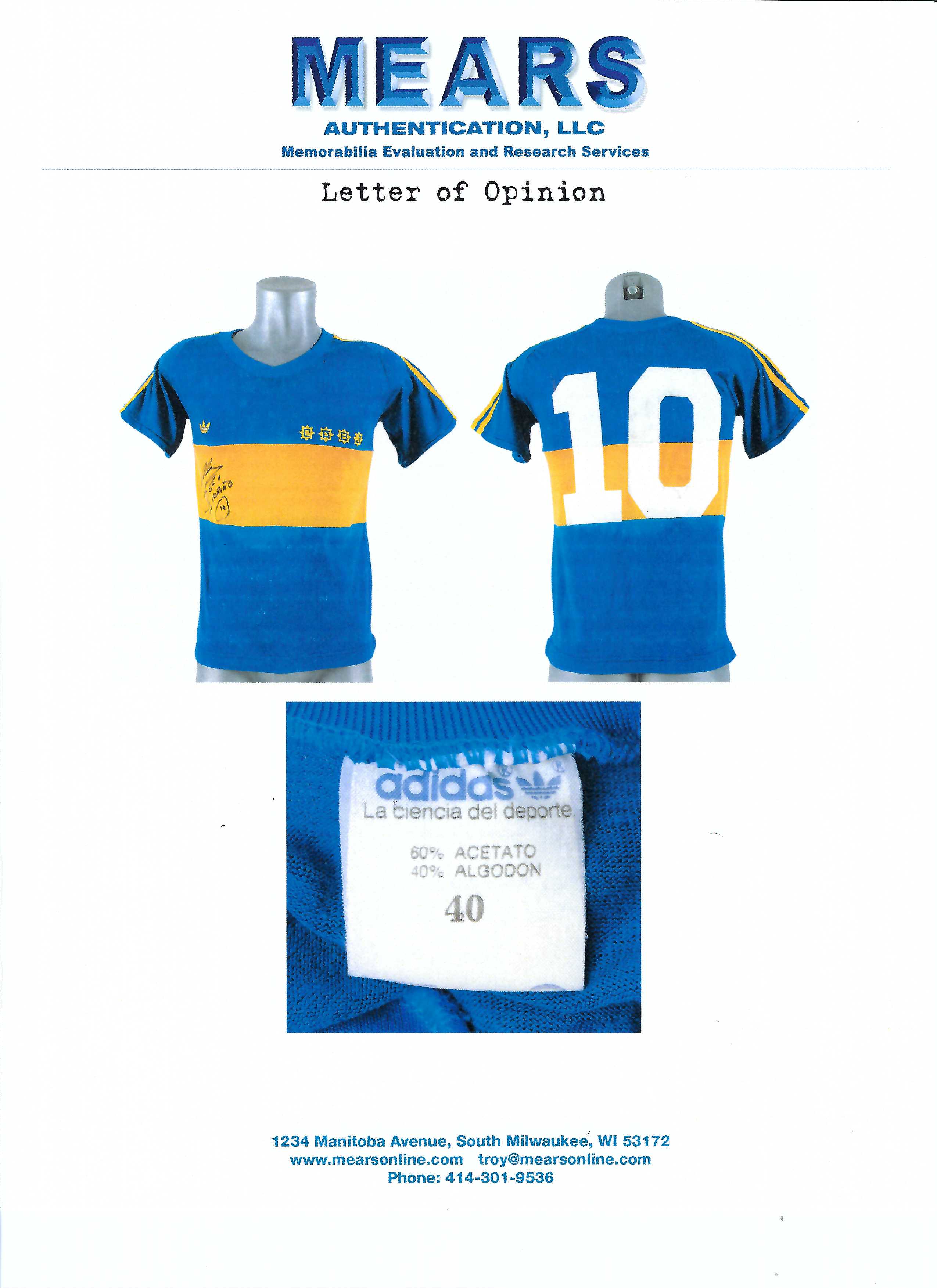 Lot Detail - EARLY CAREER 1981 DIEGO MARADONA MATCH WORN, SIGNED & JUNIORS JERSEY - LETTER OF PROVENANCE, MEARS & BECKETT LOA