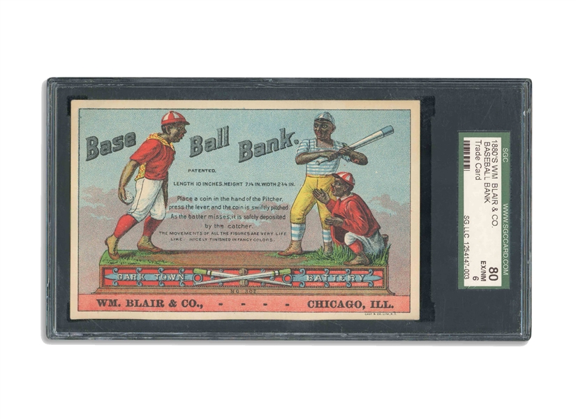 C. 1888 DARK TOWN BATTERY BASEBALL BANK TRADING CARD - SGC 80 EX-NM 6 (HIGHEST GRADED!)