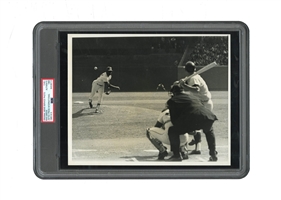 HISTORIC 1968 BOB GIBSON ORIGINAL PHOTOGRAPH THROWING THE FIRST PITCH OF WORLD SERIES GAME 7 - PSA/DNA TYPE I