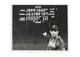 MAY 11, 1963 SANDY KOUFAX ORIGINAL PHOTOGRAPH FROM HIS 2ND CAREER NO-HITTER - PSA/DNA TYPE II