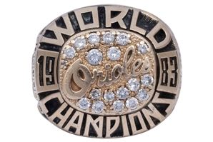 1983 BALTIMORE ORIOLES WORLD SERIES CHAMPIONSHIP 10K GOLD RING PRESENTED TO SCOUT RONQUITO