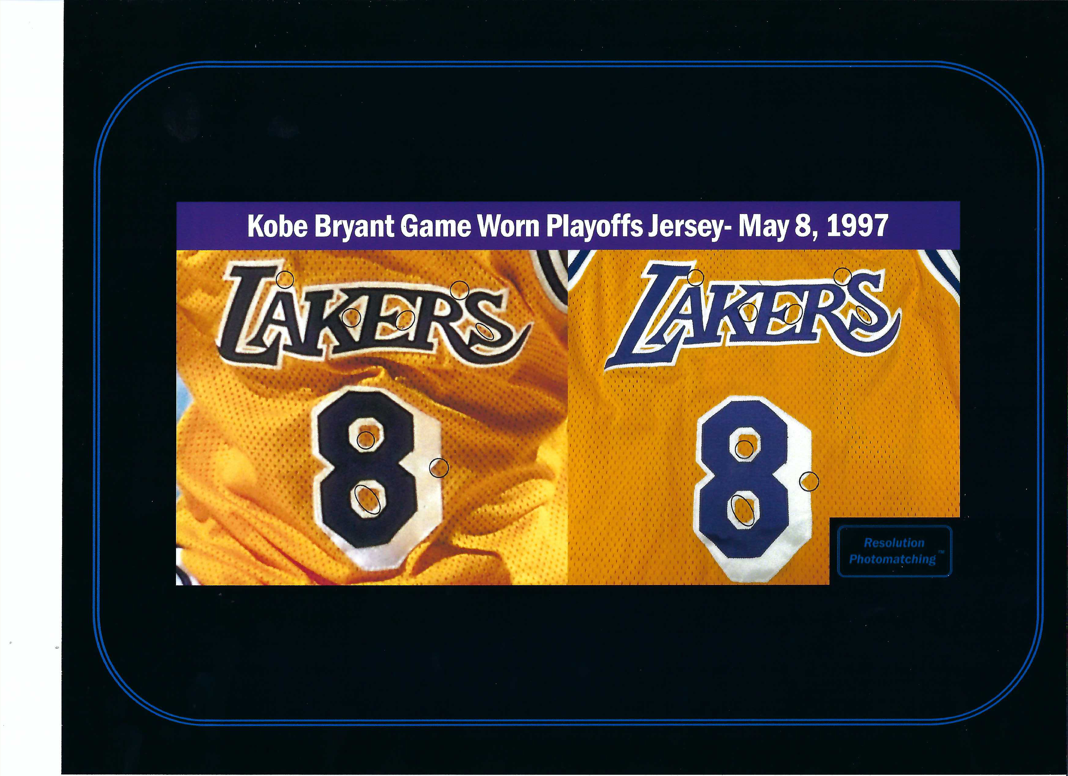 Lot Detail - NEWLY UNCOVERED 1996-97 KOBE BRYANT L.A. LAKERS GAME WORN  ROOKIE HOME JERSEY PHOTOMATCHED TO 5 GAMES - ONLY KNOWN KOBE ROOKIE JERSEY  MATCHED TO PLAYOFFS! - MEIGRAY, RESOLUTION & SPORTS INVESTORS LOA'S