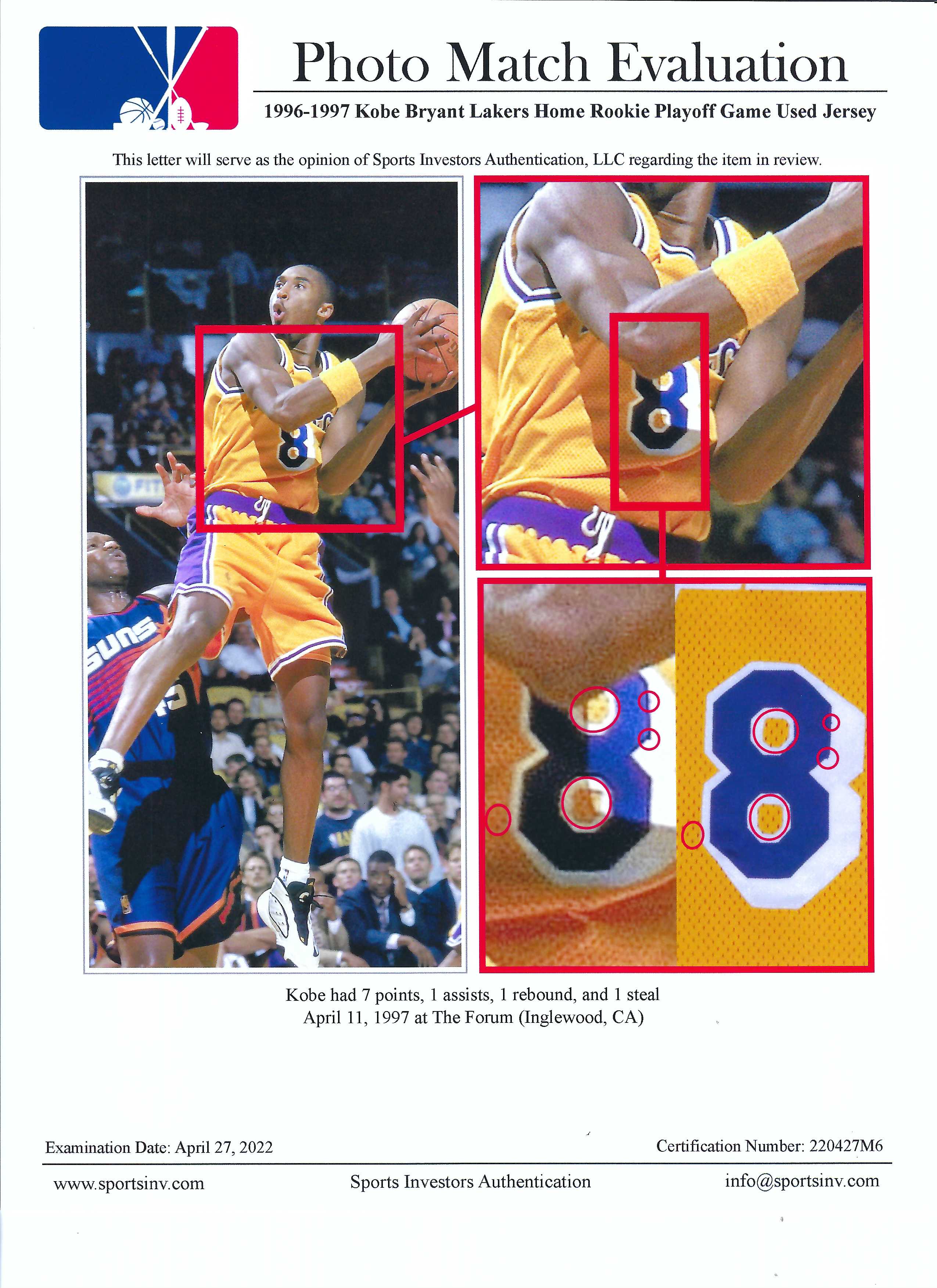Lot Detail - 1996-97 Kobe Bryant RARE Rookie Year Game Worn Jersey (Grey  Flannel & DC Sports)