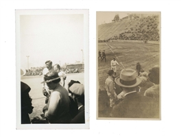 PAIR OF RARE BABE RUTH ORIGNAL SNAPSHOTS - 1924 EXHIBITION GAME IN TACOMA (WA) AND 1933 YANKEES SPRING TRAINING IN ST. PETERSBURG (FL)