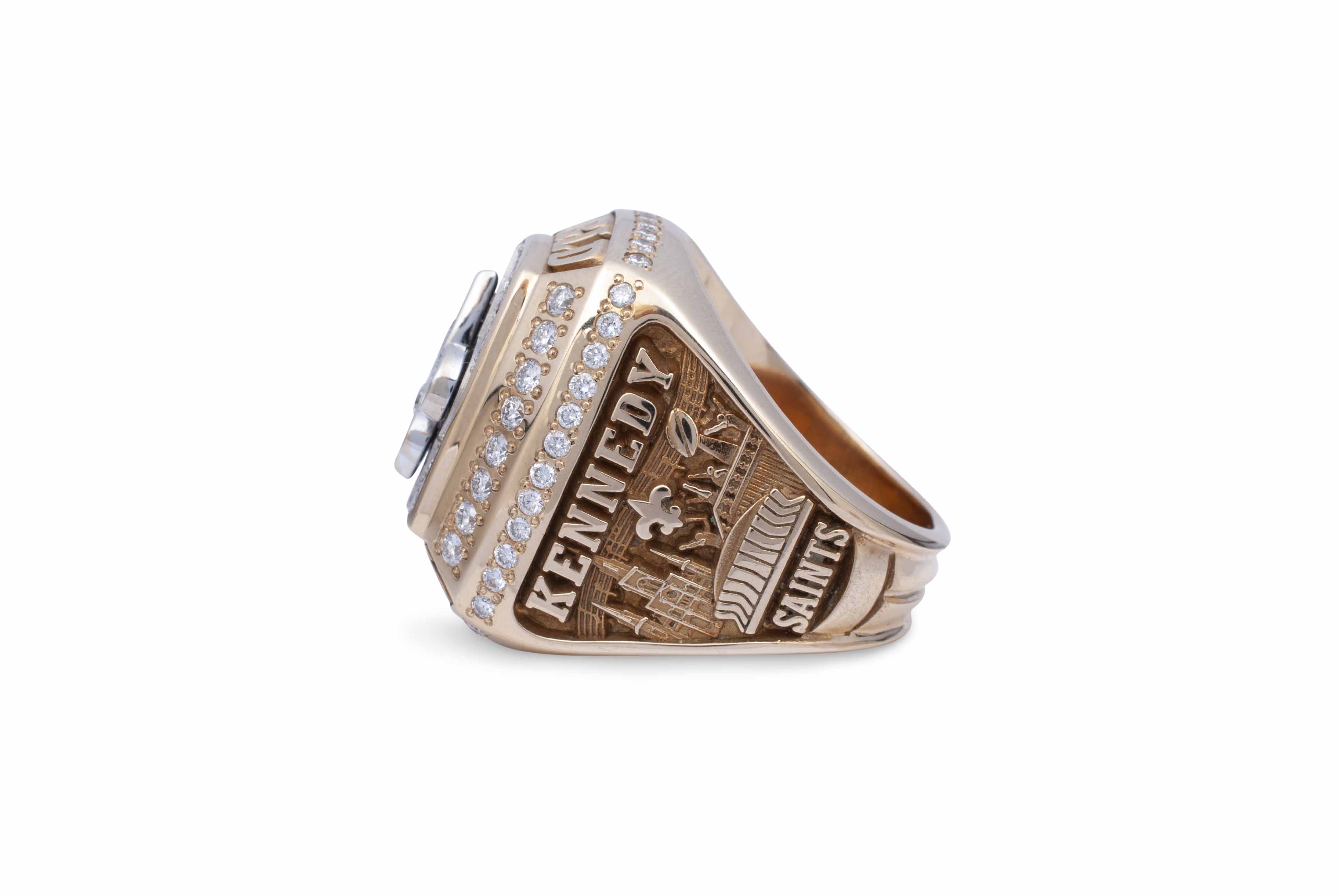 Lot Detail - CORTEZ KENNEDY'S 2010 NEW ORLEANS SAINTS SUPER BOWL XLIV  CHAMPIONS 14K GOLD RING