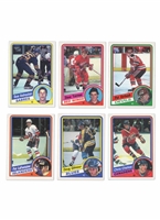 GROUP OF (6) 1984 O-PEE-CHEE HOCKEY ROOKIES - #17 ANDREYCHUK, #67 YZERMAN, #121 VERBEEK, #129 LAFONTAINE, #185 GILMOUR, #259 CHELIOS - PRESENT AS EX TO NM (CANADA 150)