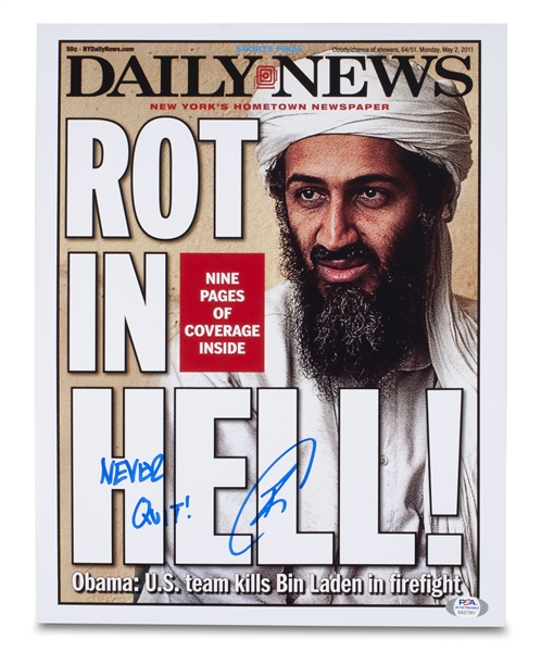 ROBERT J. ONEILL - U.S. NAVY SEAL WHO KILLED OSAMA BIN LADEN SIGNED 11X14 DAILY NEWS COVER - PSA/DNA