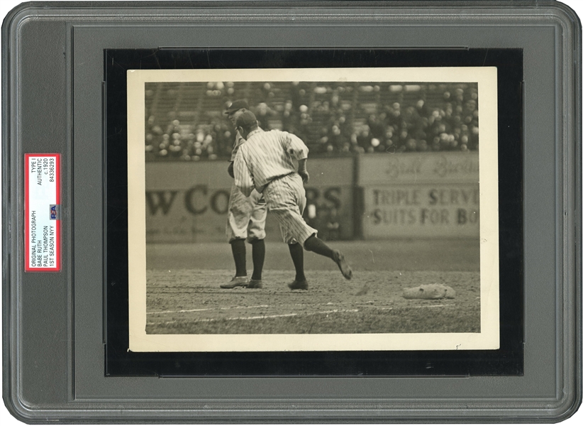 1920 BABE RUTH "FIRST LEG OF HOME RUN JOURNEY" (1ST SEASON WITH YANKS) ORIGINAL PHOTOGRAPH BY PAUL THOMPSON - PSA/DNA TYPE I