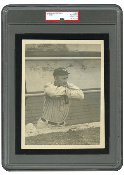 1915-16 TY COBB ORIGINAL PHOTOGRAPH WITH TWO-YEAR ONLY UNIFORM STYLE - PSA/DNA TYPE I