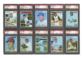 1970 TOPPS BASEBALL PSA GRADED COMPLETE SET (720 CARDS ALL PSA NM-MT 8 WITH A FEW DOZEN PSA MINT 9S) RANKED #14 ON PSA REGISTRY WITH 8.1 GPA