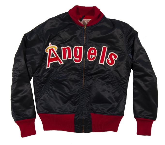 C. 1970S NOLAN RYAN DOUBLE-SIGNED CALIFORNIA ANGELS TEAM ISSUED WARM-UP JACKET - BECKETT LOA