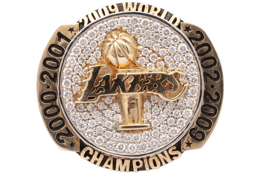 2009 LOS ANGELES LAKERS CHAMPIONSHIP STAFF RING WITH 10K YELLOW & WHITE GOLD AND 50+ CUT DIAMONDS