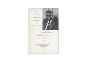 JACKIE ROBINSON AUTOGRAPHED 1965 SECOND MCCALL MEMORIAL LECTURE PROGRAM - BECKETT LOA