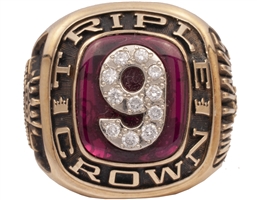TED WILLIAMS 10K GOLD TRIPLE CROWN CHAMPIONSHIP RING