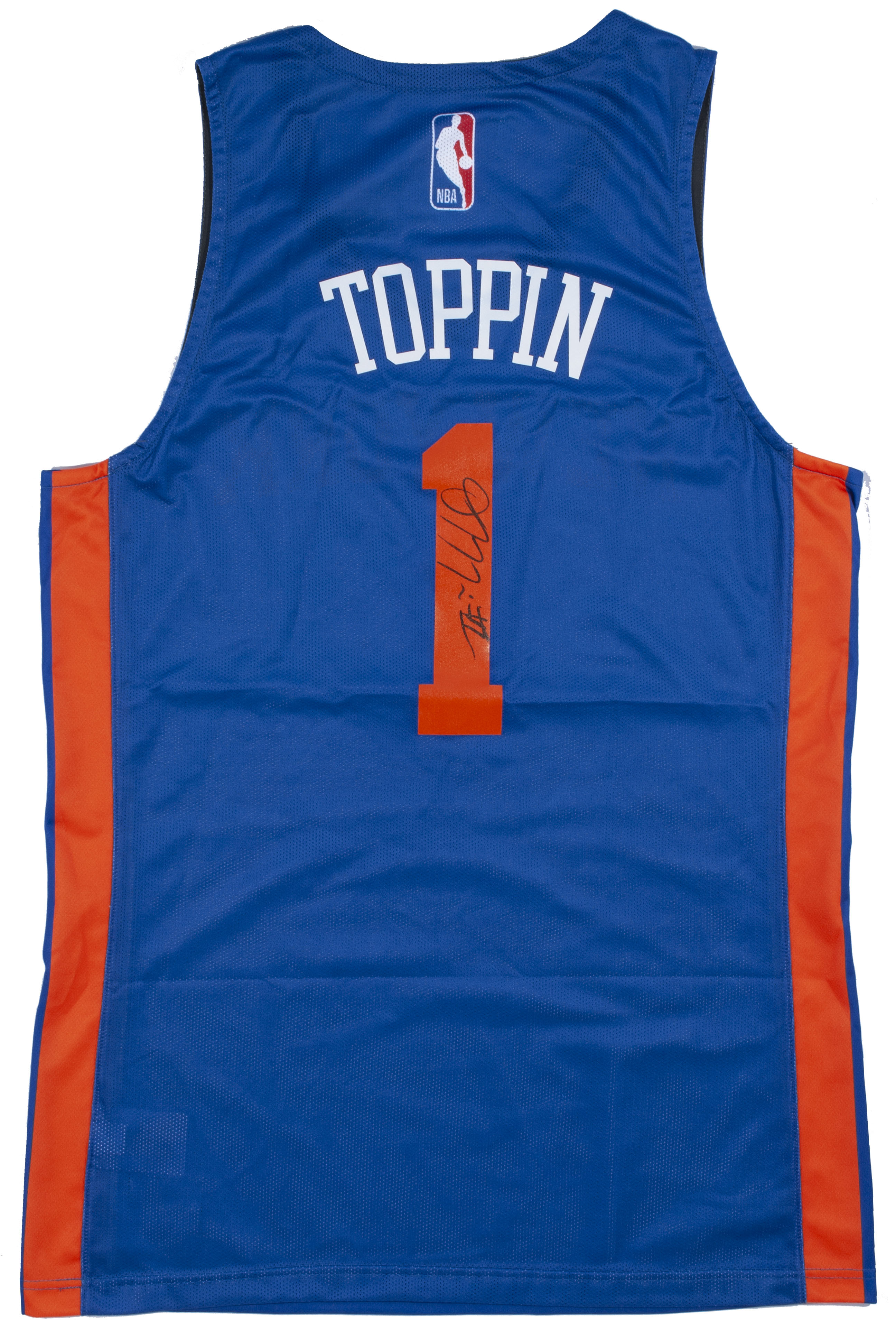 1 Obi Toppin Package - Autographed Player-Worn Playoffs Warm-Up Shirt