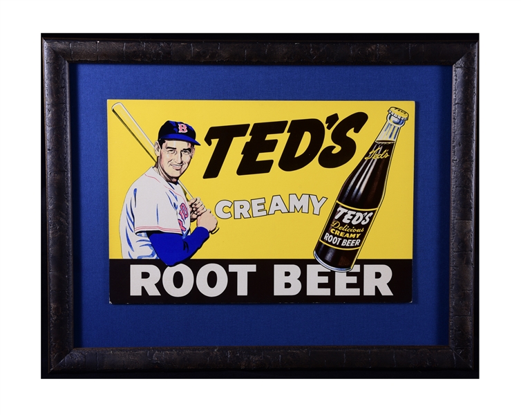 1950S TED WILLIAMS "TEDS ROOT BEER" ADVERTISING DISPLAY