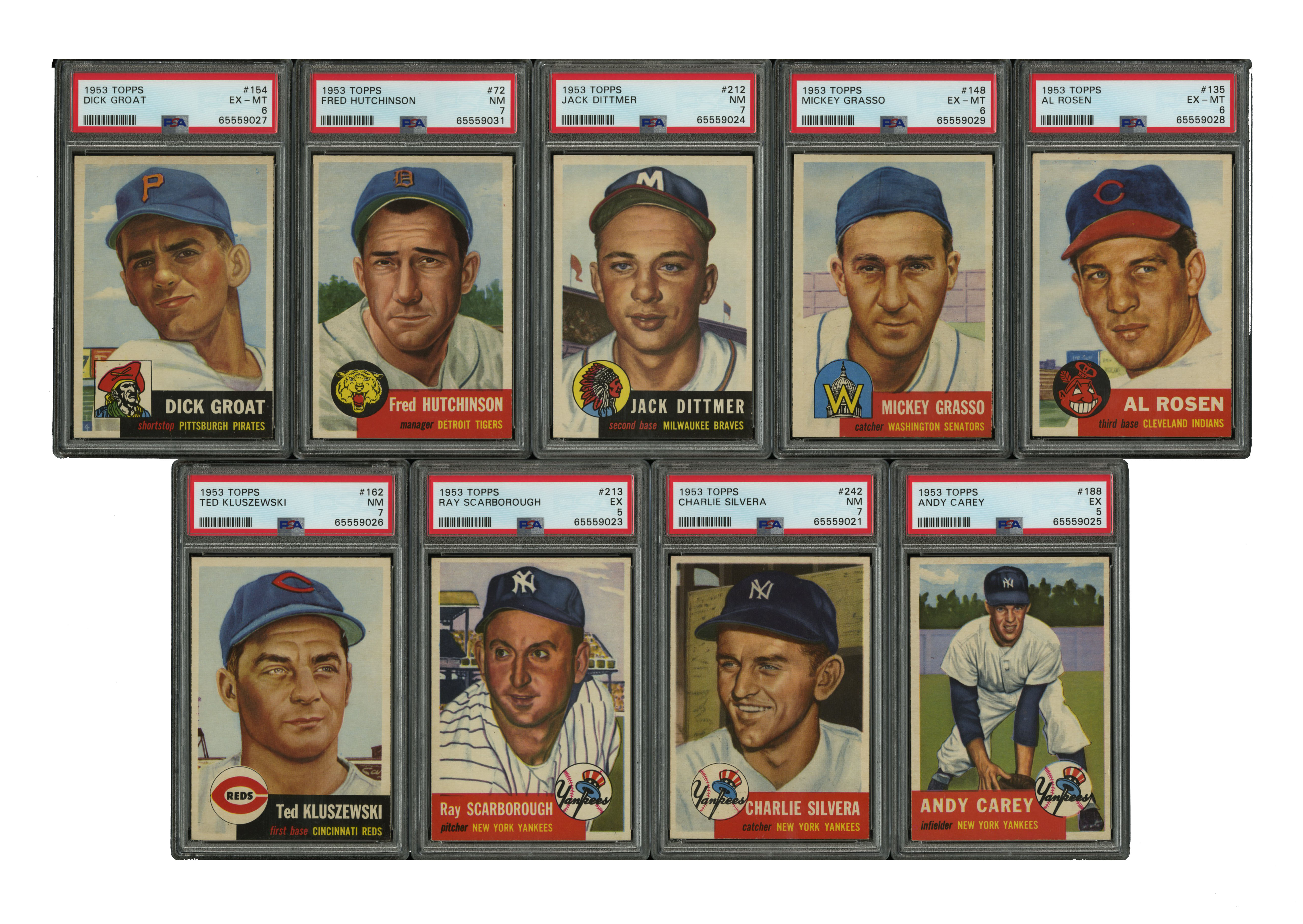 78 Red Schoendienst - 1953 Topps Baseball Cards (Star) Graded VG