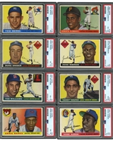 1955 TOPPS BASEBALL COMPLETE SET (206) WITH 19 PSA GRADED NOTABLES INCL. CLEMENTE & KOUFAX ROOKIES