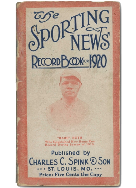 1920 THE SPORTING NEWS ANNUAL RECORD BOOK FEATURING BABE RUTH ON THE COVER