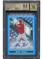 2009 BOWMAN CHROME DRAFT PROSPECTS BLUE REFRACTOR #BDPP89 MIKE TROUT ROOKIE SIGNED (#017/150) - BGS GEM MINT 9.5, BECKETT 10 AUTO.