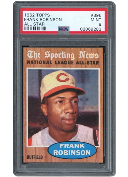 1962 TOPPS #396 FRANK ROBINSON ALL STAR - PSA MINT 9 (NONE HIGHER)