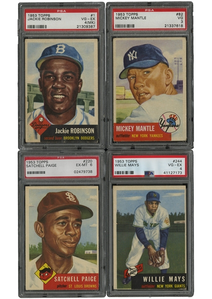 1953 TOPPS BASEBALL PSA GRADED COMPLETE SET OF (274) WITH 5.27 GPA & SET RATING - RANKED #56 IN PSA REGISTRY